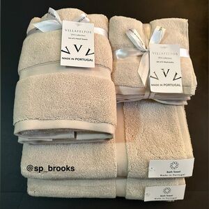 🎁VILLAFELPOS Spa Collection - Bath Towel Set - 8PCS - Soft Textured - Taupe Immy